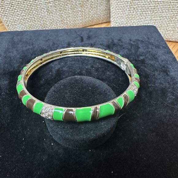 Sequin Nordstrom Multicolor Gold Tone Statement Enamel Bangle Bracelet # 402 - Picture 3 of 3